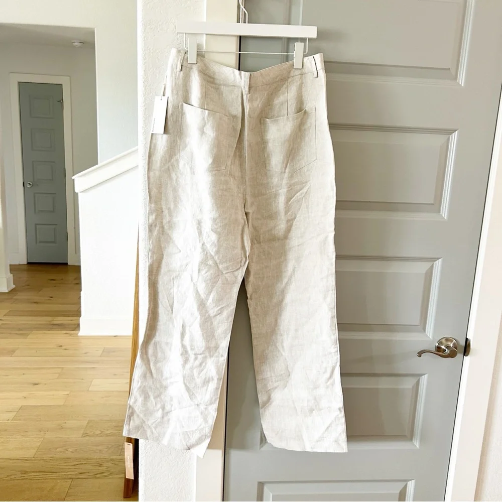 NWT Reformation Freddie Linen Pants Oatmeal
